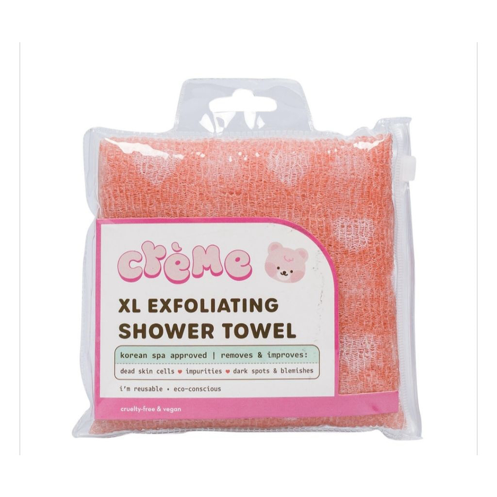 The Creme Shop XL Exfoliating Shower Towel Korean Spa Approved Vegan Reusable
